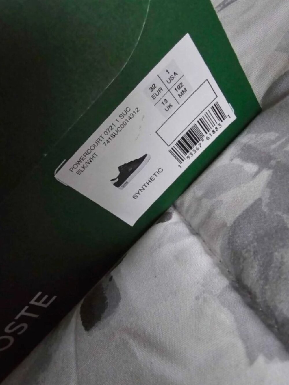Lacoste Powercourt Casual Sneakers for boys black size 1 Excellent condition - Picture 9 of 9